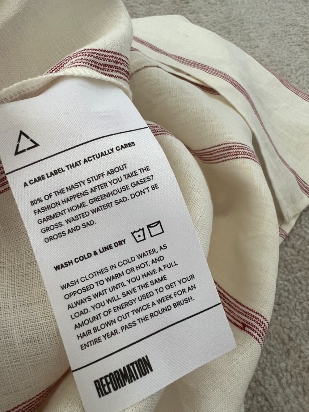 Reformation Lavender Linen Striped Midi Dress 12 - Picture 13 of 13